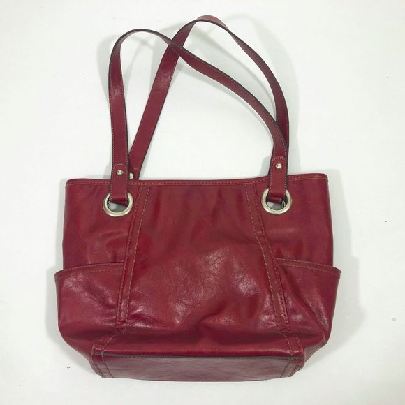 EUC Vintage Relic Burgundy Faux Leather Shoulder B - Picture 2 of 7